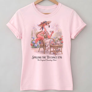 America 250 Years of American Spirit Teatime Flamingo Shirt - FlamingoAholic