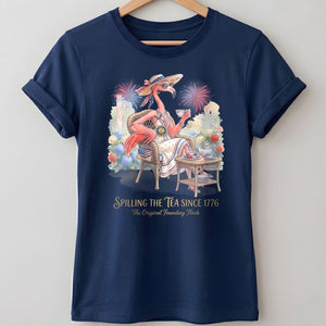 America 250 Years of American Spirit Teatime Flamingo Shirt - FlamingoAholic
