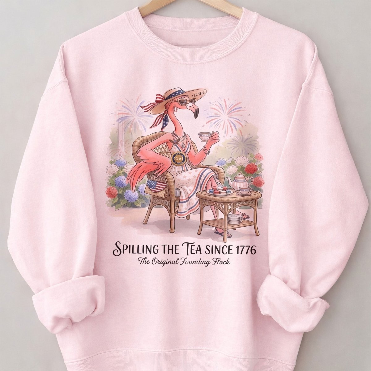 America 250 Years of American Spirit Teatime Flamingo Shirt - FlamingoAholic