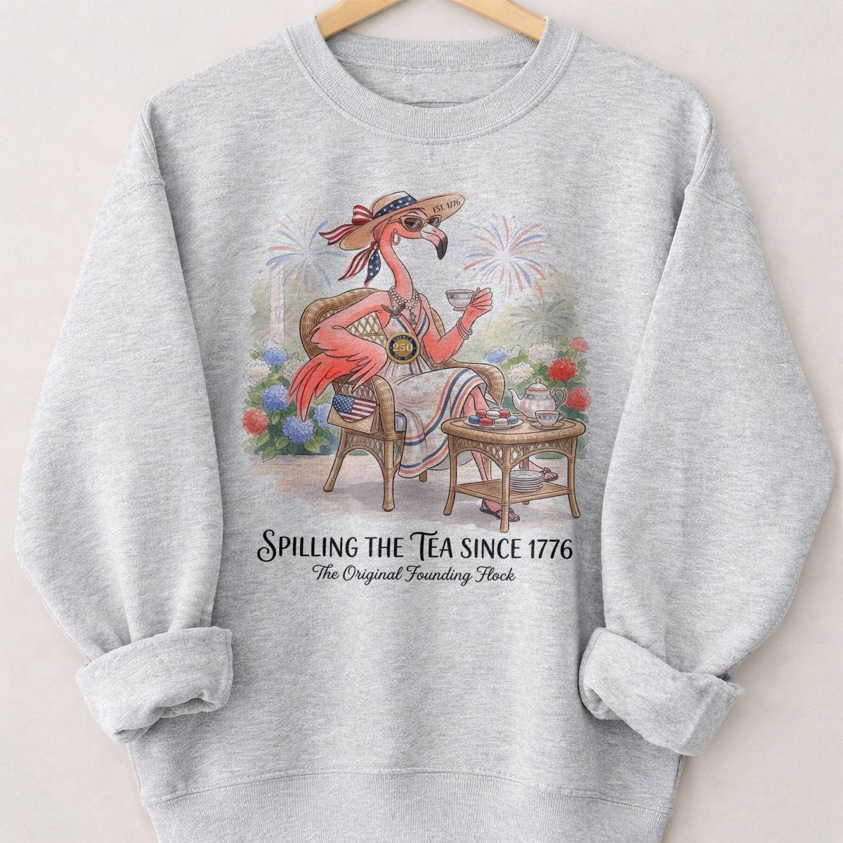 America 250 Years of American Spirit Teatime Flamingo Shirt - FlamingoAholic