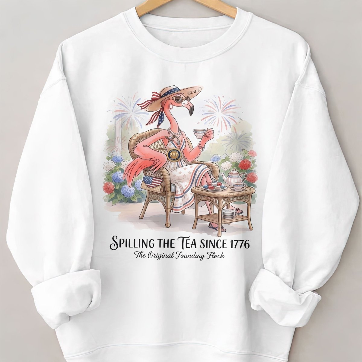 America 250 Years of American Spirit Teatime Flamingo Shirt - FlamingoAholic