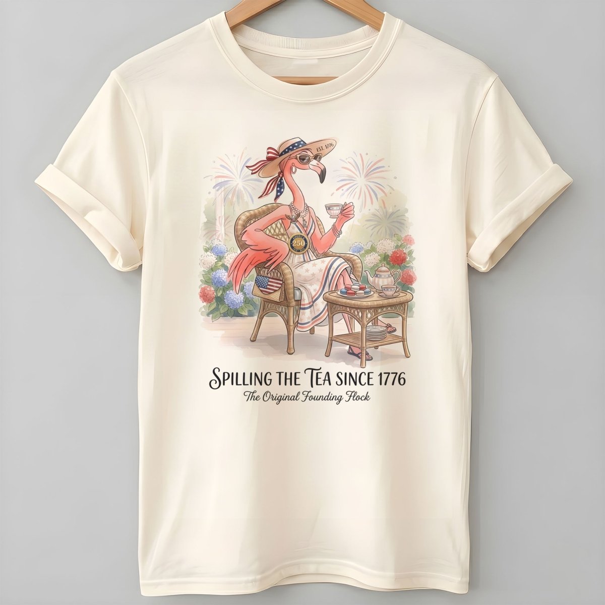 America 250 Years of American Spirit Teatime Flamingo Shirt - FlamingoAholic