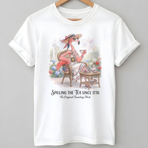 America 250 Years of American Spirit Teatime Flamingo Shirt - FlamingoAholic