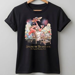 America 250 Years of American Spirit Teatime Flamingo Shirt - FlamingoAholic