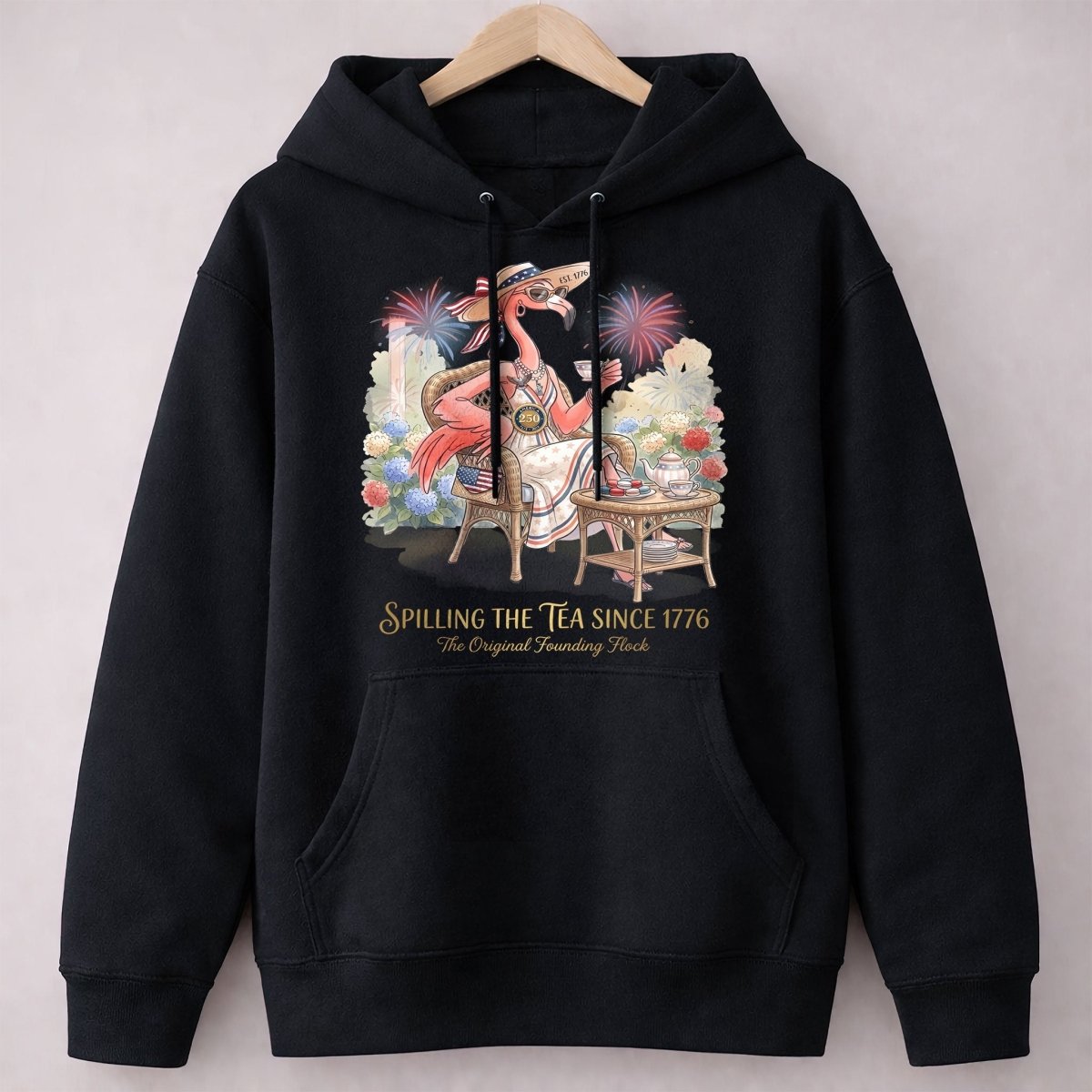 America 250 Years of American Spirit Teatime Flamingo Shirt - FlamingoAholic