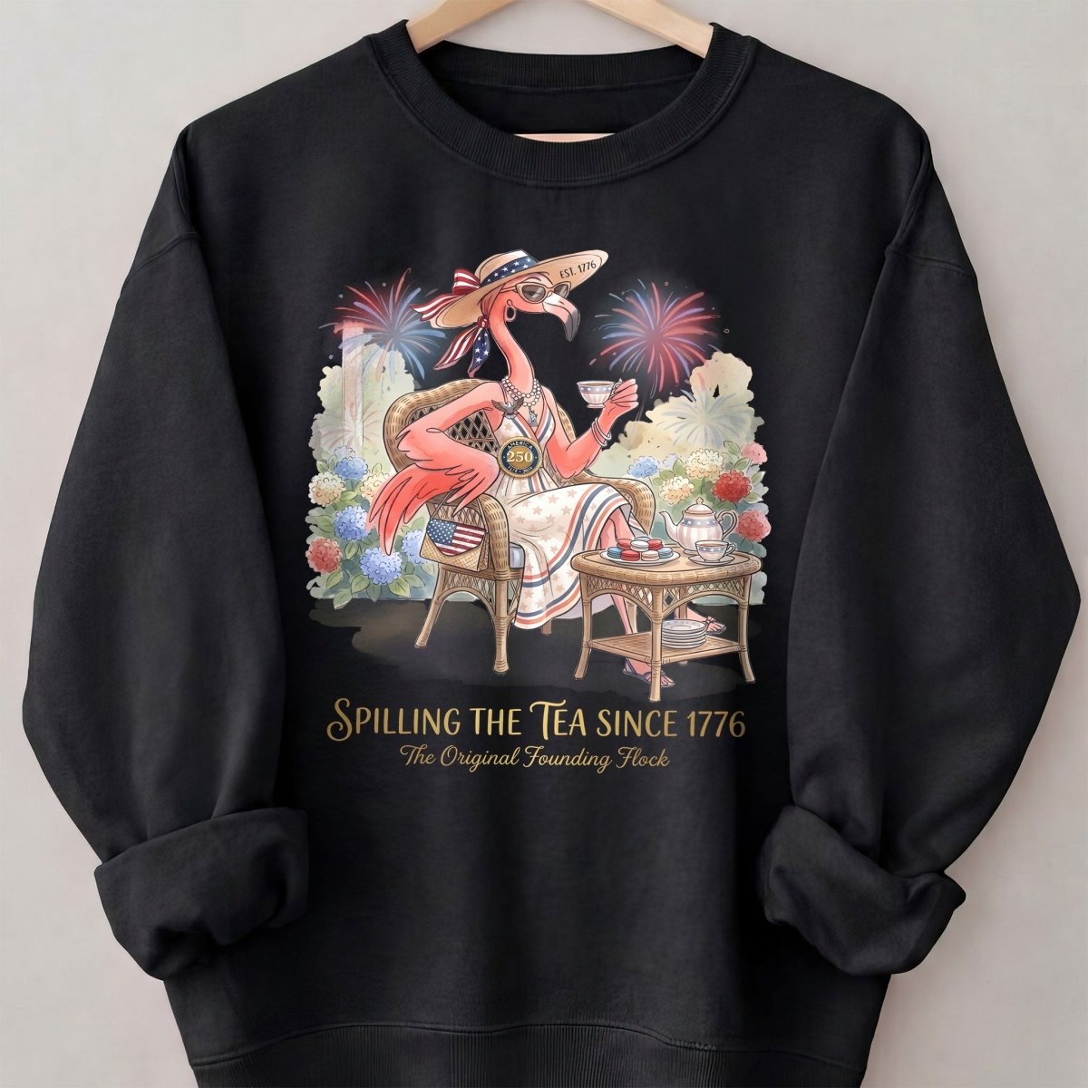 America 250 Years of American Spirit Teatime Flamingo Shirt - FlamingoAholic