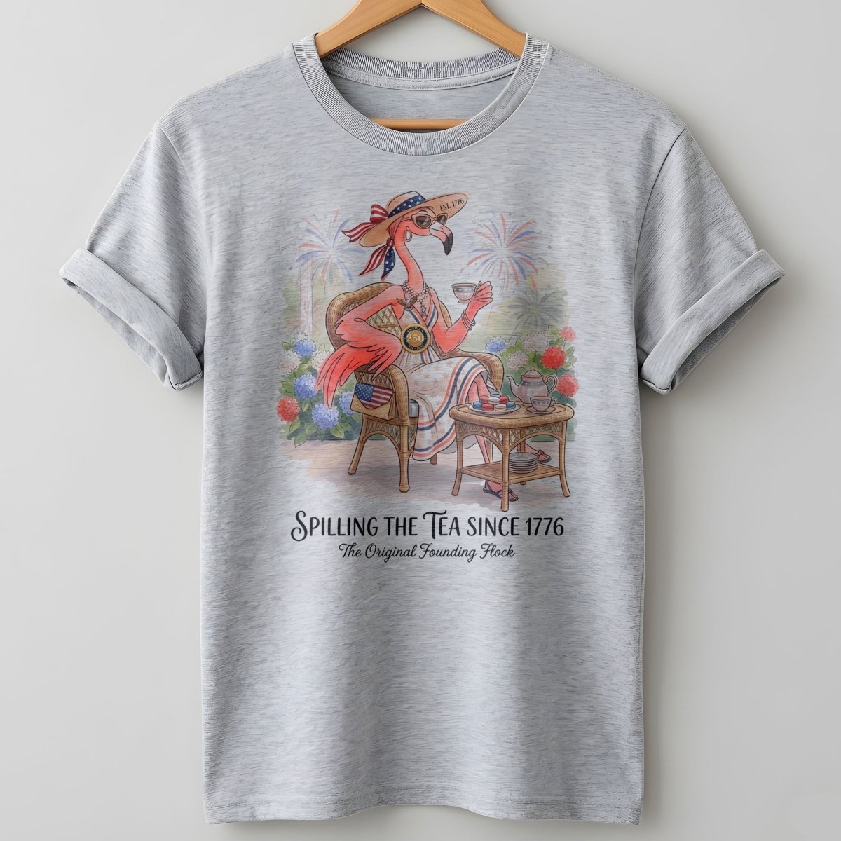 America 250 Years of American Spirit Teatime Flamingo Shirt - FlamingoAholic