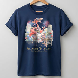 America 250 Years of American Spirit Teatime Flamingo Shirt - FlamingoAholic