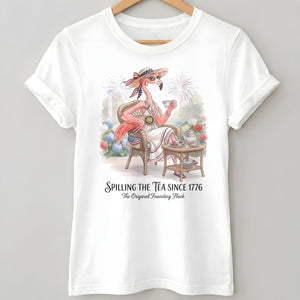 America 250 Years of American Spirit Teatime Flamingo Shirt - FlamingoAholic