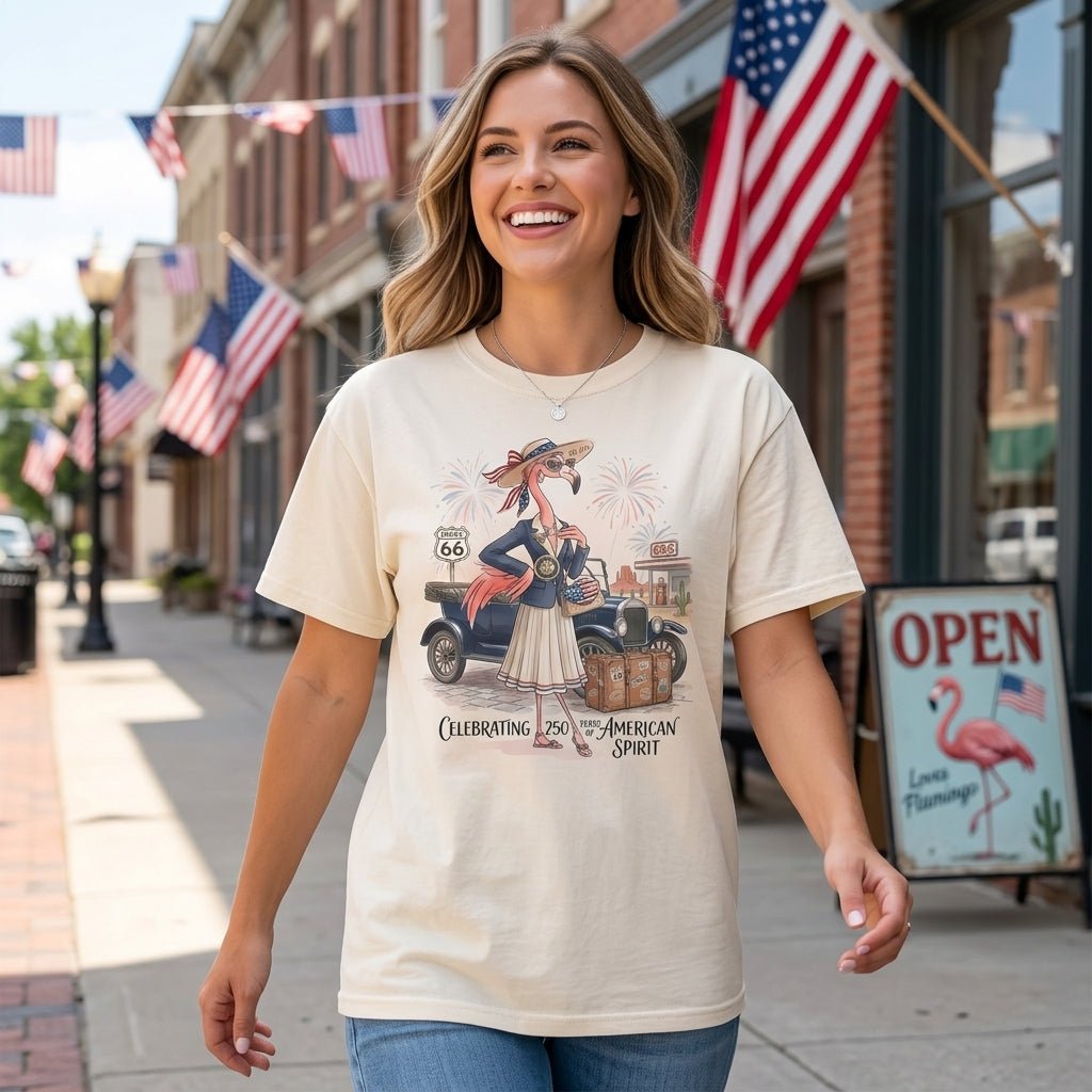 America 250 Years of American Spirit Travel Flamingo Shirt - FlamingoAholic