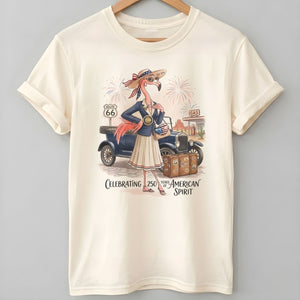 America 250 Years of American Spirit Travel Flamingo Shirt - FlamingoAholic