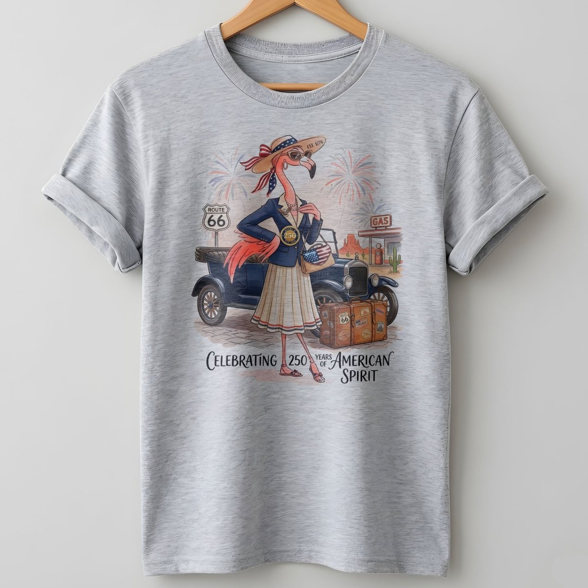 America 250 Years of American Spirit Travel Flamingo Shirt - FlamingoAholic