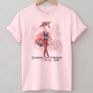 America 250 Years of American Spirit Yoga Pilates Flamingo Shirt - FlamingoAholic