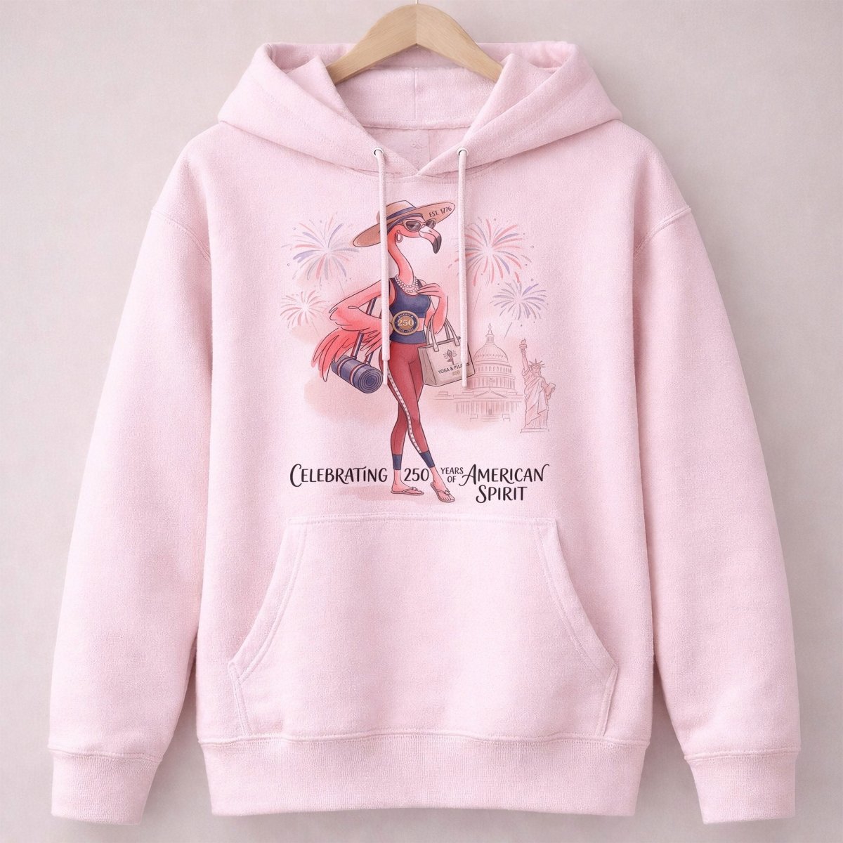 America 250 Years of American Spirit Yoga Pilates Flamingo Shirt - FlamingoAholic