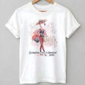 America 250 Years of American Spirit Yoga Pilates Flamingo Shirt - FlamingoAholic