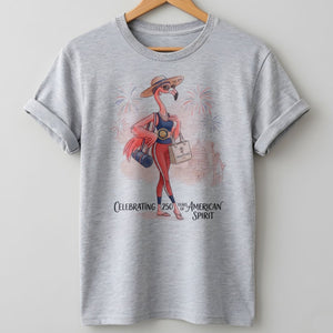 America 250 Years of American Spirit Yoga Pilates Flamingo Shirt - FlamingoAholic