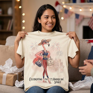 America 250 Years of American Spirit Yoga Pilates Flamingo Shirt - FlamingoAholic
