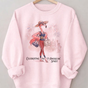 America 250 Years of American Spirit Yoga Pilates Flamingo Shirt - FlamingoAholic