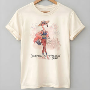 America 250 Years of American Spirit Yoga Pilates Flamingo Shirt - FlamingoAholic