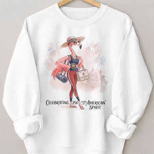 America 250 Years of American Spirit Yoga Pilates Flamingo Shirt - FlamingoAholic
