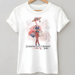 America 250 Years of American Spirit Yoga Pilates Flamingo Shirt - FlamingoAholic
