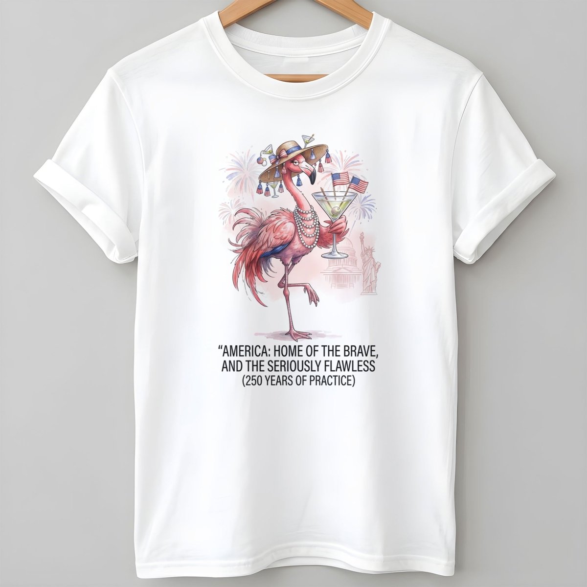 America Home of the Brave Seriously Flawless Flamingo July 4th Shirt - FlamingoAholic