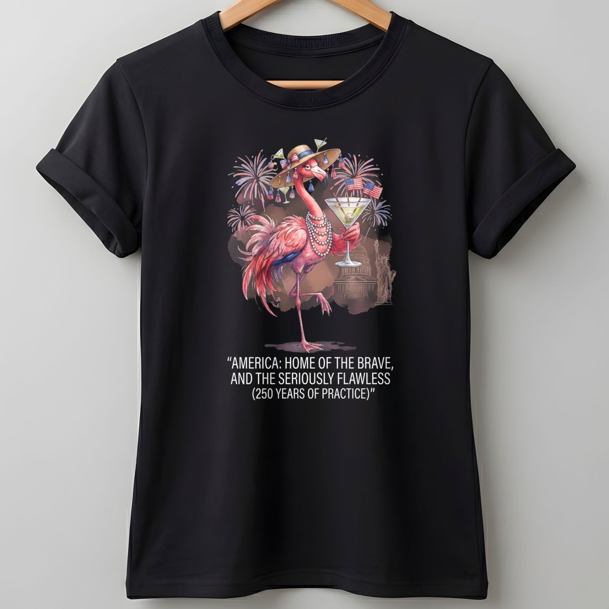 America Home of the Brave Seriously Flawless Flamingo July 4th Shirt - FlamingoAholic