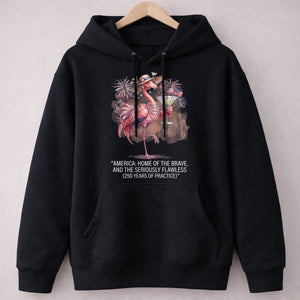 America Home of the Brave Seriously Flawless Flamingo July 4th Shirt - FlamingoAholic