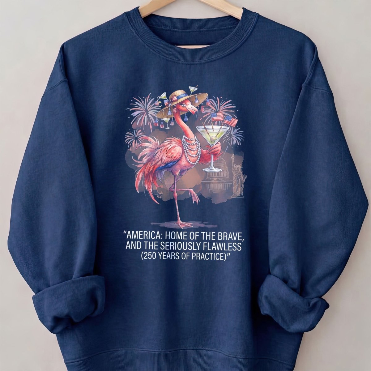 America Home of the Brave Seriously Flawless Flamingo July 4th Shirt - FlamingoAholic