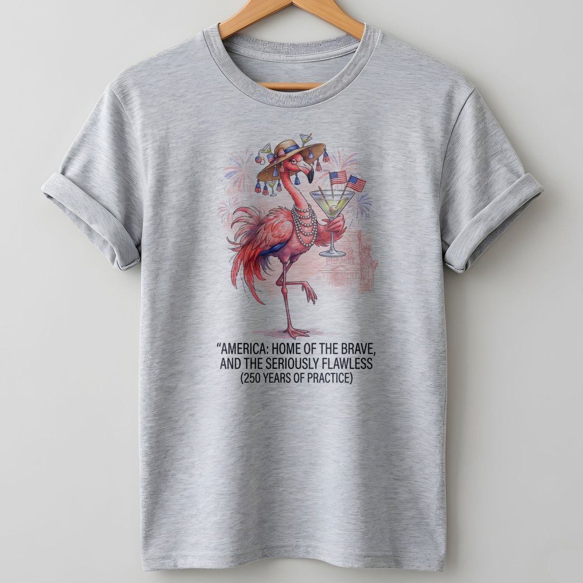 America Home of the Brave Seriously Flawless Flamingo July 4th Shirt - FlamingoAholic