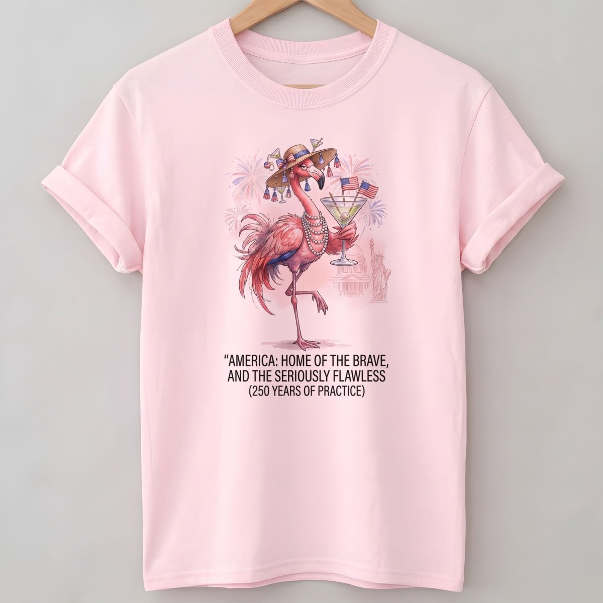 America Home of the Brave Seriously Flawless Flamingo July 4th Shirt - FlamingoAholic