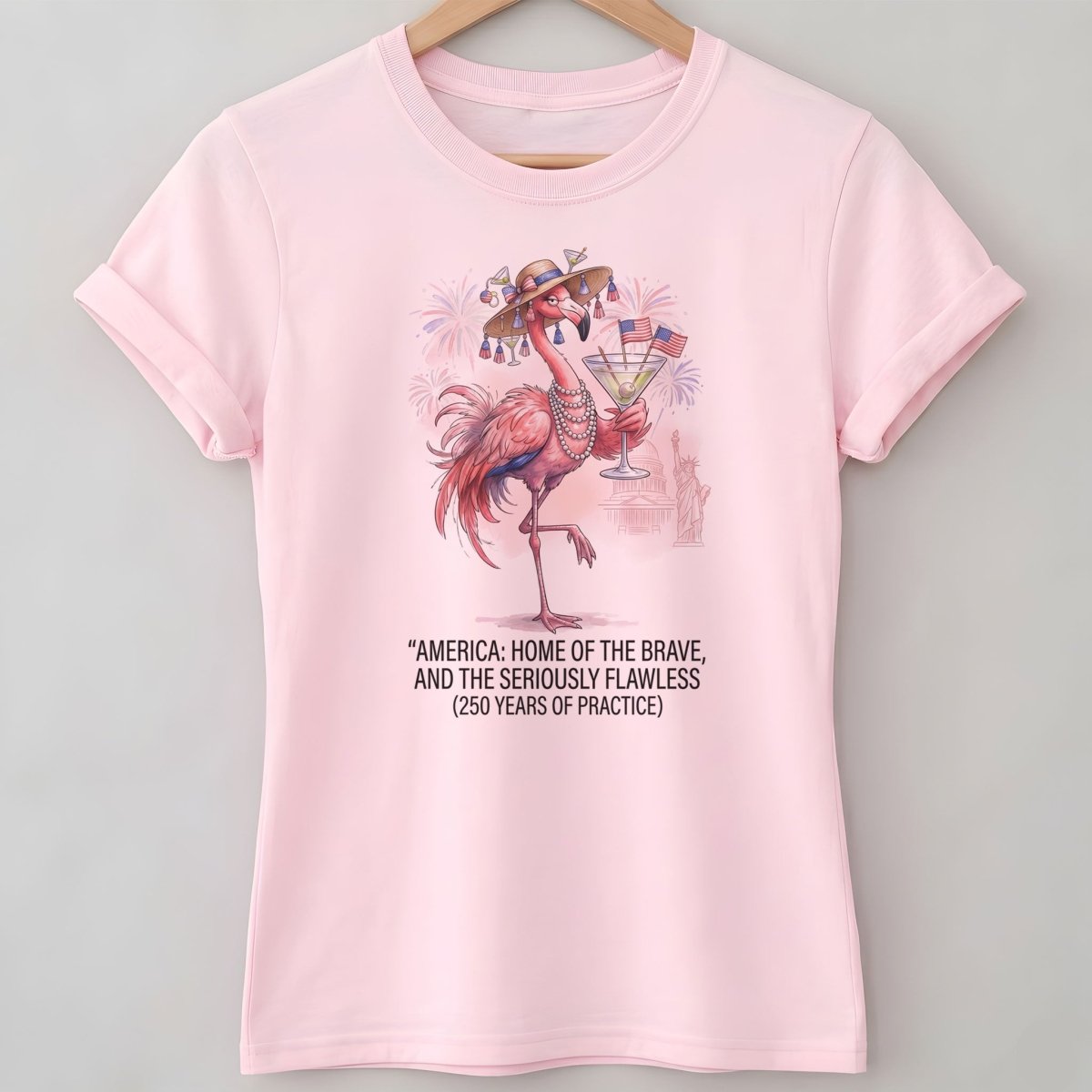 America Home of the Brave Seriously Flawless Flamingo July 4th Shirt - FlamingoAholic