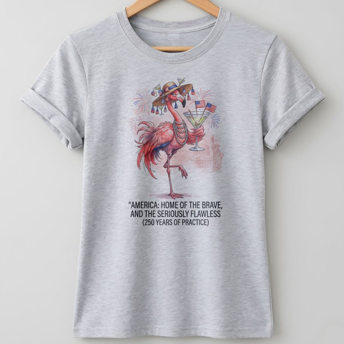 America Home of the Brave Seriously Flawless Flamingo July 4th Shirt - FlamingoAholic