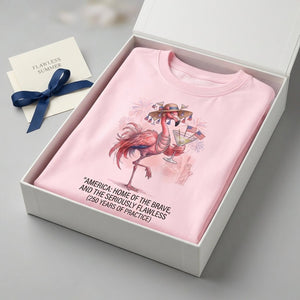 America Home of the Brave Seriously Flawless Flamingo July 4th Shirt - FlamingoAholic