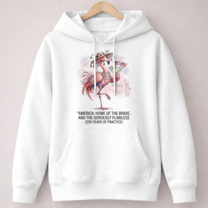 America Home of the Brave Seriously Flawless Flamingo July 4th Shirt - FlamingoAholic