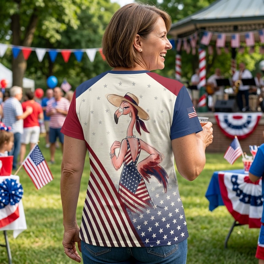 Personalized America 250 Glam-ma Approved Patriotic All-Over Print V-Neck T-Shirt