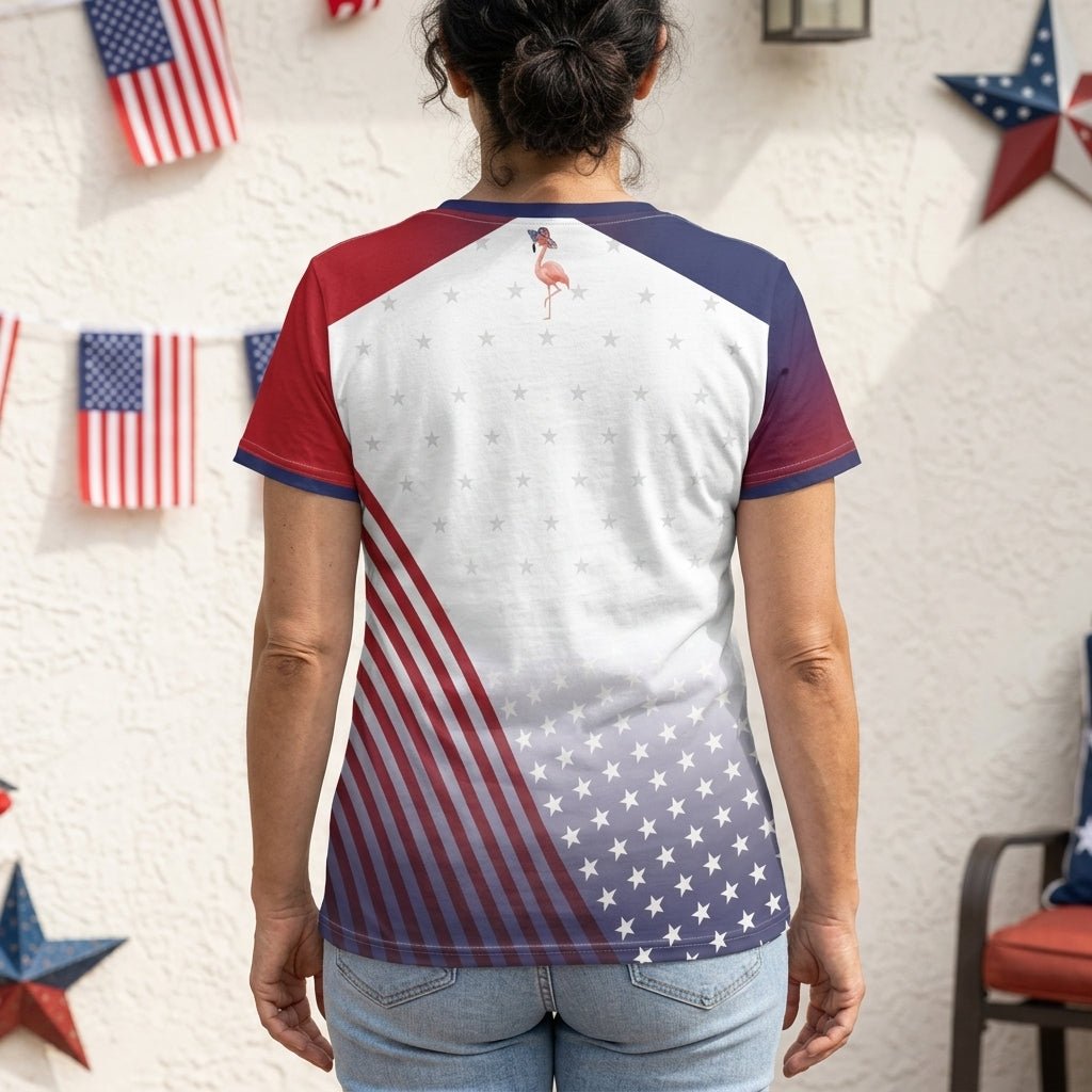 Personalized America 250 Glam-ma Approved Patriotic All-Over Print V-Neck T-Shirt
