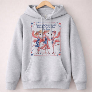 Apparently We're Trouble Flamingo Besties Patriotic July 4th Shirt - FlamingoAholic