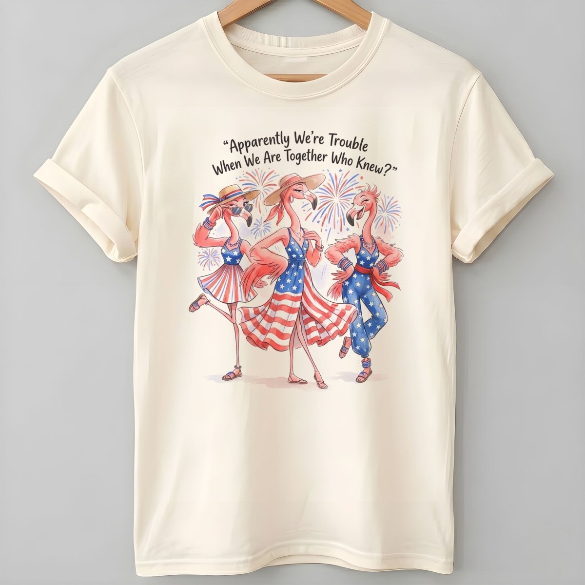 Apparently We're Trouble When We Are Together Flamingo Besties Shirt - FlamingoAholic