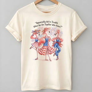 Apparently We're Trouble When We Are Together Flamingo Besties Shirt - FlamingoAholic