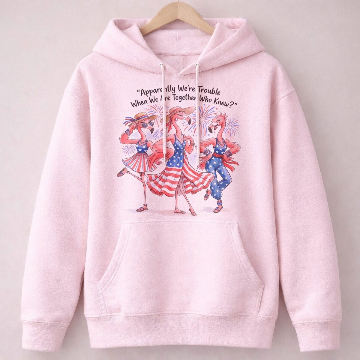 Apparently We're Trouble When We Are Together Flamingo Besties Shirt - FlamingoAholic