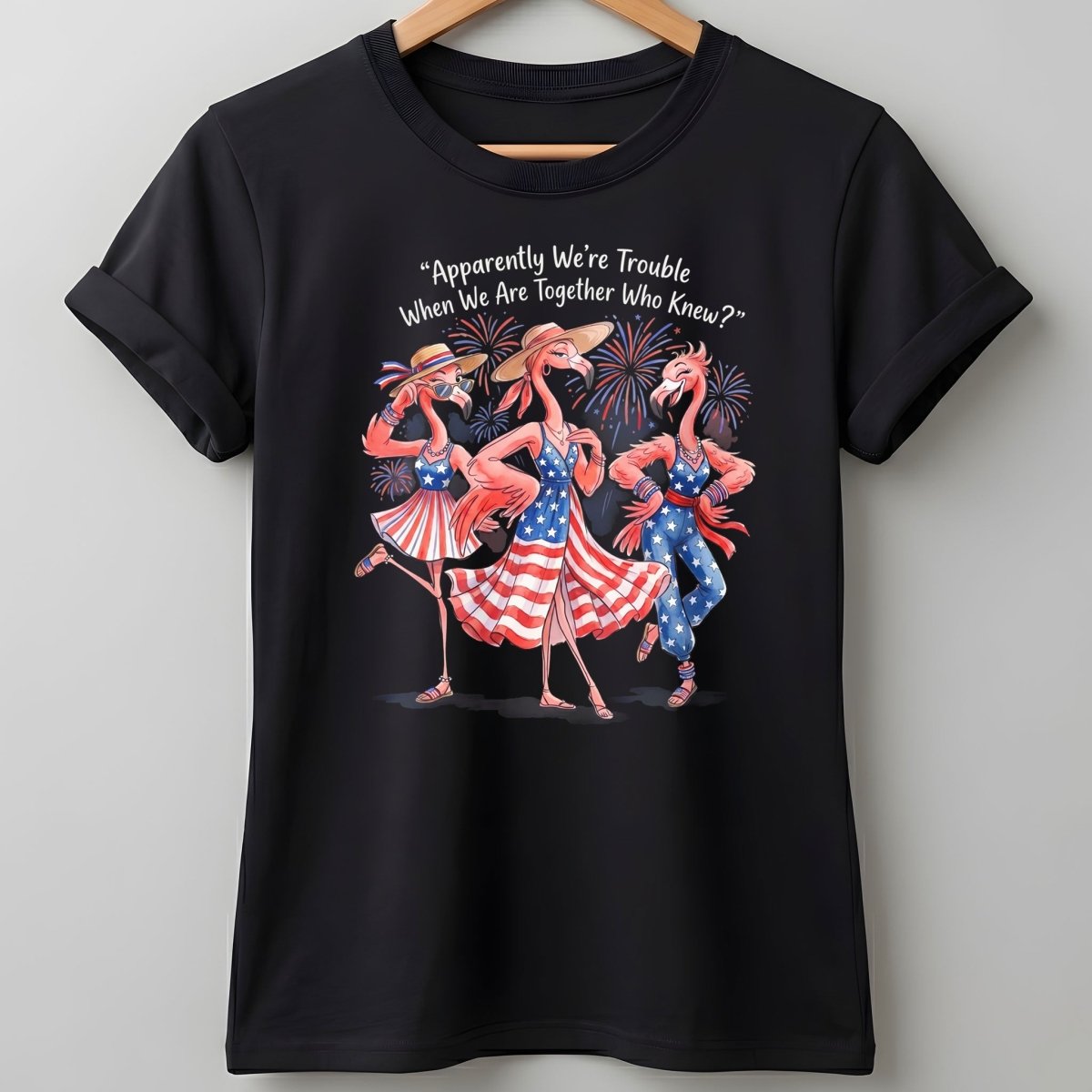 Apparently We're Trouble When We Are Together Flamingo Besties Shirt - FlamingoAholic