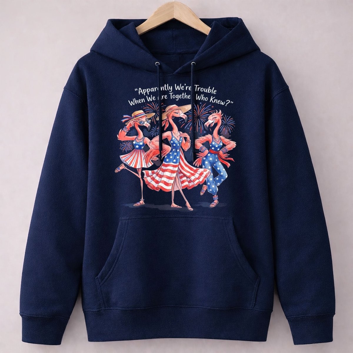 Apparently We're Trouble When We Are Together Flamingo Besties Shirt - FlamingoAholic