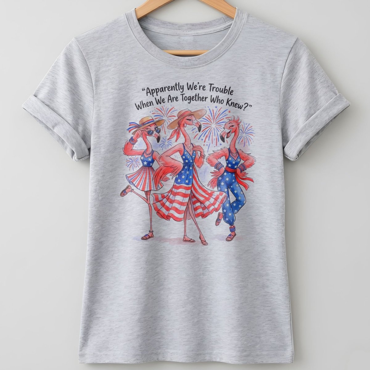Apparently We're Trouble When We Are Together Flamingo Besties Shirt - FlamingoAholic