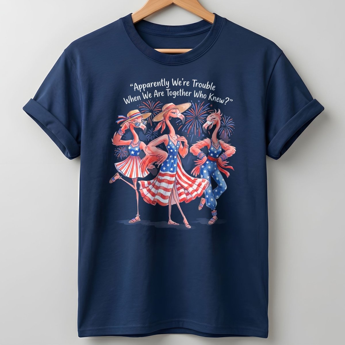 Apparently We're Trouble When We Are Together Flamingo Besties Shirt - FlamingoAholic