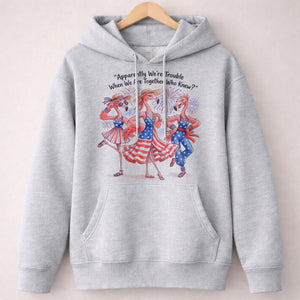 Apparently We're Trouble When We Are Together Flamingo Besties Shirt - FlamingoAholic