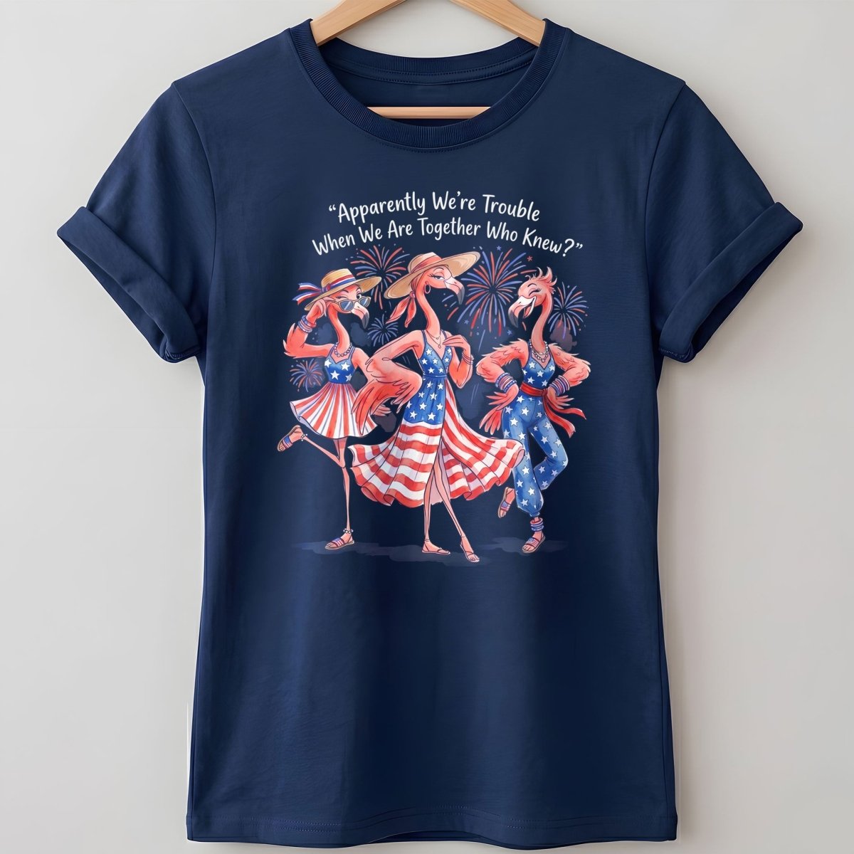 Apparently We're Trouble When We Are Together Flamingo Besties Shirt - FlamingoAholic