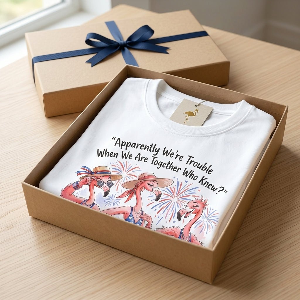 Apparently We're Trouble When We Are Together Flamingo Besties Shirt - FlamingoAholic