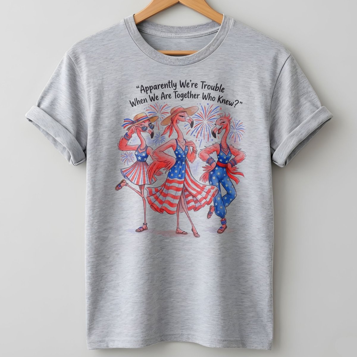 Apparently We're Trouble When We Are Together Flamingo Besties Shirt - FlamingoAholic