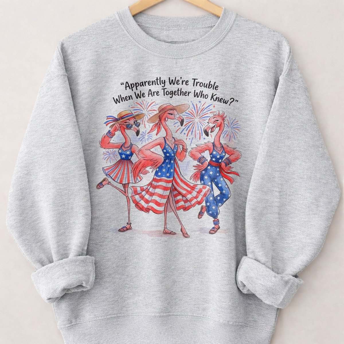 Apparently We're Trouble When We Are Together Flamingo Besties Shirt - FlamingoAholic